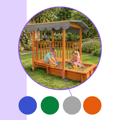 Homokozó verandával