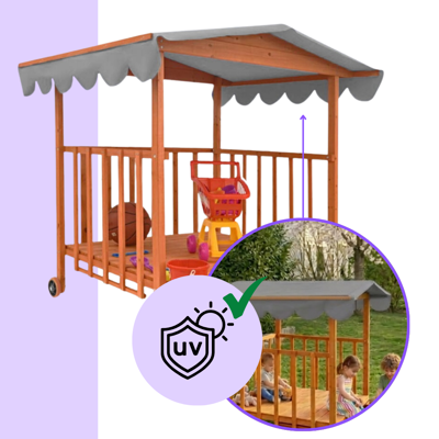 Homokozó verandával