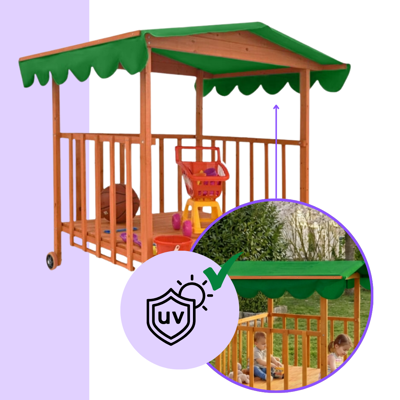 Homokozó verandával