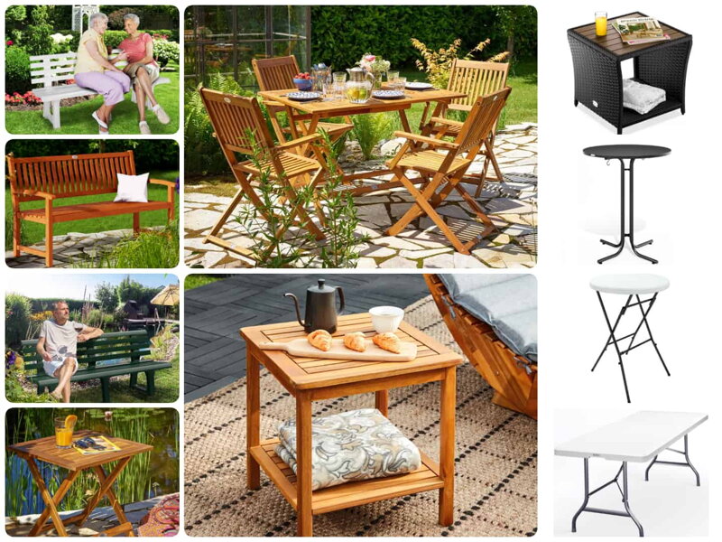 Zahradní lavice a stolky