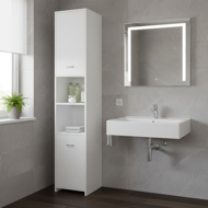 SILKE magas fürdőszobai szekrény, 180×30×30cm, fehér
