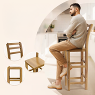 OSLO bárszék karfával, 2 db, 40x36x110cm, természetes barna