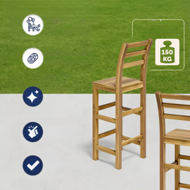 OSLO bárszék karfával, 2 db, 40x36x110cm, természetes barna