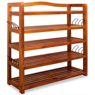 RUSTIC cipőtartó polc, 5 polc, 75x26x82cm, természetes barna