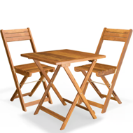 VITEK erkély bútor, 1+2, természetes barna