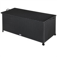 RICCO polyrattan tárolódoboz, 122x56x61cm, fekete