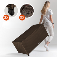RICCO polyrattan tárolódoboz, 122x56x61cm, barna