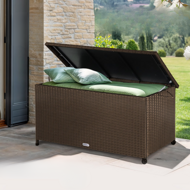 RICCO polyrattan tárolódoboz, 122x56x61cm, barna