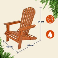 Kerti nyugágy ADIRONDACK, dönthető, 69x84x94 cm, natúr barna színben