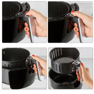 FRY forrólevegős fritőz, 1500W, 3,6l, fekete