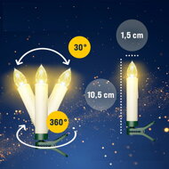CANDLE gyertyák karácsonyfára, 20db, 10,5cm, meleg fehér