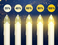 CANDLE gyertyák karácsonyfára, 20db, 10,5cm, meleg fehér