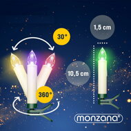 CANDLE gyertyák karácsonyfára, 20 db, 10,5cm, többszínű