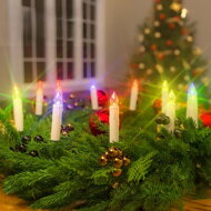 CANDLE gyertyák karácsonyfára, 20 db, 10,5cm, többszínű