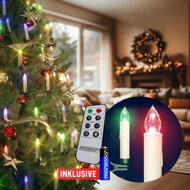 CANDLE gyertyák karácsonyfára, 20 db, 10,5cm, többszínű