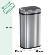 DEUS érzékelős szemetes, 58 liter, ezüst