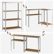 Nagy teherbírású HEAVY polc, max. 700 kg, 160x90x40 cm, ezüst