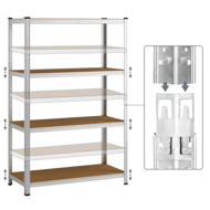 Nagy teherbírású HEAVY polc, max. 700 kg, 160x90x40 cm, ezüst