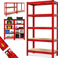 HEAVY nagy teherbírású polc, max. 875kg, 180×90×40cm, piros