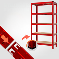 HEAVY nagy teherbírású polc, max. 875kg, 180×90×40cm, piros