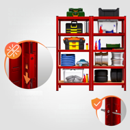 HEAVY nagy teherbírású polc, max. 875kg, 180×90×40cm, piros