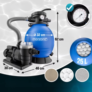 AQUA homokszűrő medencéhez, 9600 l/h, kék