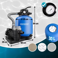 AQUA homokszűrő medencéhez, 9 960 l/h, kék