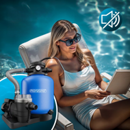 AQUA Homokszűrő medencéhez előszűrővel, 13 200 l/h, kék
