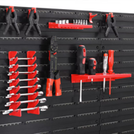 ORDERBOX függő műhelyrendező 28 dobozzal és szerszámtartóval, piros/fekete 