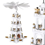 MERRY karácsonyi piramis, 60x20x20cm, fehér