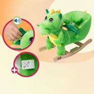 DINO hintázó sárkány biztonsági övvel, zöld 