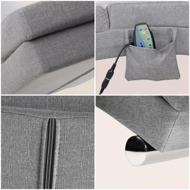 LONDON nyugágy masszázs- és fűtőfunkcióval, 186×55×89cm, szürke