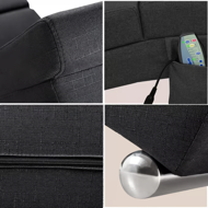 LONDON relaxfotel masszázs- és fűtési funkcióval, 186x55x89 cm, antracit