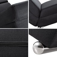 LONDON napozó fotel, 186×55×89cm, antracit