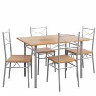 PAUL étkezőgarnitúra, 5 részes, természetes barna