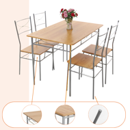 PAUL étkezőgarnitúra, 5 részes, természetes barna