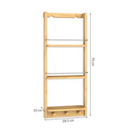 BAMBOO fürdőszobai függő polc, 28,5x10x70cm, 3 polc, barna