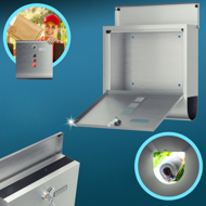 POST postaláda újságtartóval, 30,5x10x33,5cm, ezüst