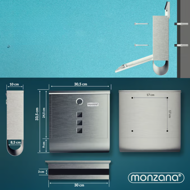 POST postaláda újságtartóval, 30,5x10x33,5cm, ezüst