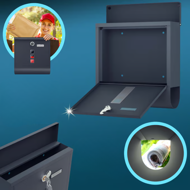 POST postaláda újságtartóval, 30,5x10x33,5cm, antracit