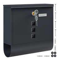 POST postaláda újságtartóval, 30,5x10x33,5cm, antracit