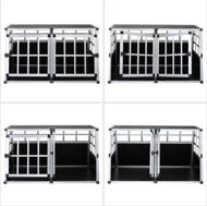 BRUNO kutyaszállító box, 89x70x51cm, ezüst/fekete