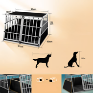 BRUNO kutyaszállító box, 97x90x70cm, ezüst/fekete