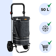 EASY bevásárlótáska kerekekkel, 50l, fekete