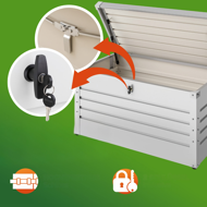 METALBOX fém tárolódoboz, 385L, 120×62×63cm, szürke