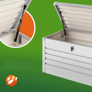 METALBOX fém tárolódoboz, 385L, 120×62×63cm, szürke