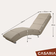 LONDON pihenő fotel masszázs- és fűtőfunkcióval, 186×55×89cm, bézs