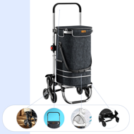 COMFORT bevásárlótáska lépcsőjáró kerekekkel, 50l, fekete