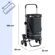 COMFORT bevásárlótáska lépcsőjáró kerekekkel, 50l, fekete