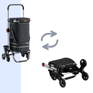COMFORT bevásárlótáska lépcsőjáró kerekekkel, 50l, fekete